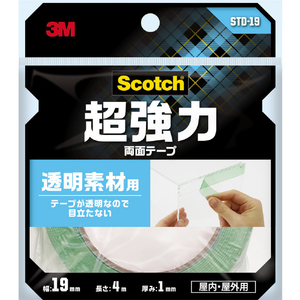 ３Ｍ スコッチ 超強力両面テープ 透明素材用 １９ｍｍ×４ｍ 3M スコッチ［［R上］］超強力両面テープ(透明素材用) STD-19-イメージ2
