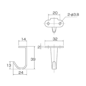 丸喜金属本社 ステンレスフック TYPE-3 FC301FU-1319523-イメージ2