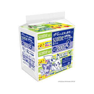 クレシア スコッティ ファイン ペーパーふきん サッとサッと ポケモン 200組 3コパック FCJ836T-37842-イメージ1