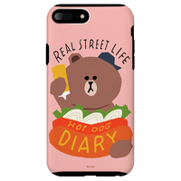 LINE FRIENDS iPhone 8 Plus/7 Plus用ケース テーマ ブラウン ホットドッグ KCL-DBH003