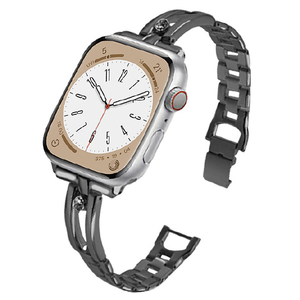 ラスタバナナ Apple Watch Ultra/Series 8/7/6/5/4/3/SE(第2世代)/SE [49/45/44/42mm]用ステンレスバンドSlim ブラック RBAWST7465BK-イメージ1