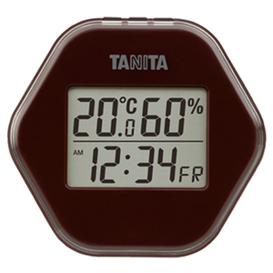 タニタ デジタル温湿度計 ブラウン TT573BR-イメージ1