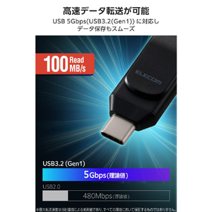 エレコム 回転式USB Type-C(TM)メモリ 5Gbps ブラック MF-CEU3032GBK-イメージ6