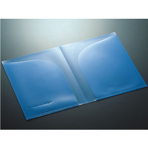 コクヨ クリヤーホルダー〈ポケット2〉PP A4(A3・二つ折り) 青 5冊 F818060-ﾌ-T755B-イメージ3