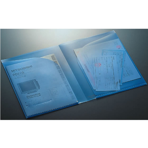 コクヨ クリヤーホルダー〈ポケット2〉PP A4(A3・二つ折り) 青 5冊 F818060-ﾌ-T755B-イメージ4
