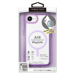 PGA iPhone 16e用MagSafe対応 エアクッションケース ネオンパープル ネオンパーブル PG-25KMA05PP-イメージ1