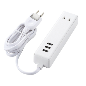 エレコム モバイルUSBタップ(ケーブル1．5m/2口+3ポート) ホワイト MOT-U10-2315WH-イメージ2