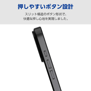 エレコム iPhone17e/16e用 ソフトケース サイドメッキ メタルステッカー付 メタリックブラック PM-A25SUCTMBK-イメージ6