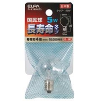 エルパ 5W・E12口金 国民球 クリア 長寿命タイプ 1個入り G-L12H(C)
