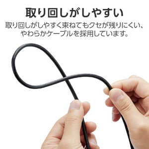 エレコム HIGH SPEED HDMIケーブル(L字コネクター/左向き) 1．0m ブラック CAC-HD14EYL10BK-イメージ5