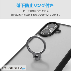 エレコム iPhone 16用TOUGH SLIM LITE ハイブリッドケース フレームカラー リング付 ブラック PM-A24ATSLFCRBK-イメージ4
