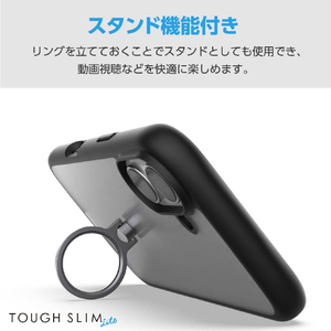 エレコム iPhone 16用TOUGH SLIM LITE ハイブリッドケース フレームカラー リング付 ブラック PM-A24ATSLFCRBK-イメージ5