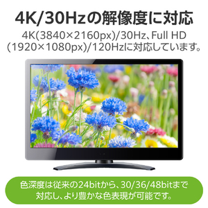 エレコム HIGH SPEED HDMIケーブル(L字コネクター/左向き) 1．5m ブラック CAC-HD14EYL15BK-イメージ7