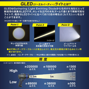 オーム電機 GLEDライト 充電式 1400ルーメン LH-CP140A5-イメージ4