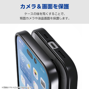 エレコム iPhone17e/16e用 ソフトケース 極限 メタリック メタルステッカー付 メタリックペールブルー PM-A25SUCTMKBU-イメージ5