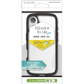 エレコム iPhone 16用TOUGH SLIM LITE ハイブリッドケース フレームカラー シルキークリア ブラック PM-A24ATSLFCSBK