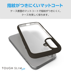 エレコム iPhone 16用TOUGH SLIM LITE ハイブリッドケース フレームカラー シルキークリア ブラック PM-A24ATSLFCSBK-イメージ4