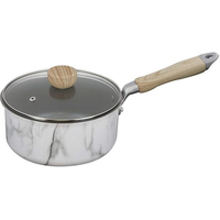 ＬＩＶ ＰＬＵＳ ベストコ 片手鍋 18cm ソースパン ホワイト 大理石柄 FCE262W-NX-141