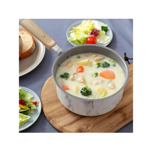 ＬＩＶ ＰＬＵＳ ベストコ 片手鍋 18cm ソースパン ホワイト 大理石柄 FCE262W-NX-141-イメージ3
