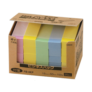 ニチバン ポイントメモビジネスパック 50*15 4色ミックス25冊 F821244-FB-4KP-イメージ1