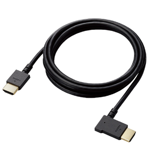 エレコム HIGH SPEED HDMIケーブル(L字コネクター/左向き) 2．0m ブラック CAC-HD14EYL20BK-イメージ2