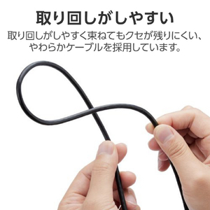 エレコム HIGH SPEED HDMIケーブル(L字コネクター/右向き) 1．0m ブラック CAC-HD14EYR10BK-イメージ5