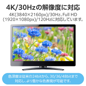 エレコム HIGH SPEED HDMIケーブル(L字コネクター/右向き) 1．0m ブラック CAC-HD14EYR10BK-イメージ7