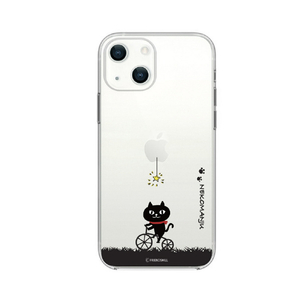 abbi FRIENDS iPhone 13用ソフトクリアケース ネコマンジュウ サイクリング ABF21735I13-イメージ1