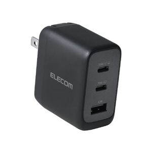 エレコム AdjustCharge搭載 USB Power Delivery 70W AC充電器(C×2+A×1) ブラック MPA-AC12770BK-イメージ1