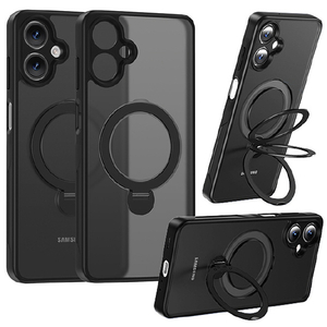 ラスタバナナ GALAXY A25 5G用ZEROSAFE SHAFT 360°回転スタンドケース フロストブラック 8727GA25ZSFSBK-イメージ1