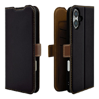 ラスタバナナ iPhone 16 Plus用薄型手帳サイドマグネットケース ブラック×ブラウン 8251IP467BSMBKB