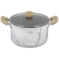 ＬＩＶ ＰＬＵＳ ベストコ 両手鍋 22cm シチューポット ホワイト 大理石柄 FCE264W-NX-143