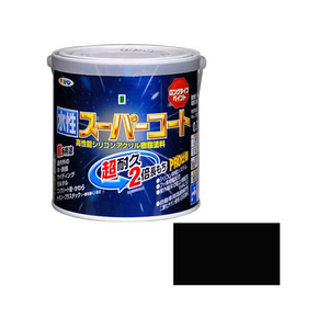 アサヒペン 水性スーパーコート 0.7L ツヤ消し黒 FC444NS-イメージ1