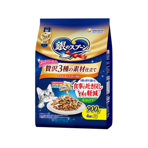 ユニ・チャーム 銀のスプーン 贅沢3種の素材仕立て 食事の吐き戻し軽減フード ささみ・まぐろ・かつお味 900g FCJ154J-イメージ1