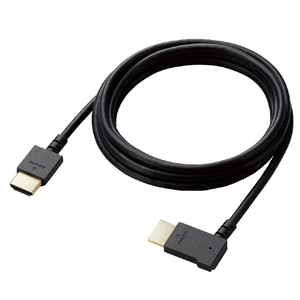 エレコム HIGH SPEED HDMIケーブル(L字コネクター/右向き) 2．0m ブラック CAC-HD14EYR20BK-イメージ2