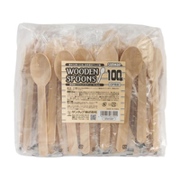 サンナップ 透明袋入 ウッドスプーン15.5cm 100本 FCC7792-SPW100P