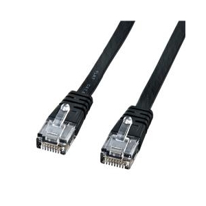 サンワサプライ カテゴリ6フラットケーブル（2m） ブラック KB-FL6-02BKN-イメージ1