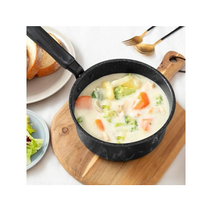 ＬＩＶ ＰＬＵＳ ベストコ 片手鍋 18cm ソースパン ブラック 大理石柄 FCE265W-NX-151-イメージ3