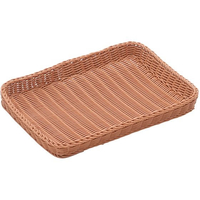 萬洋 樹脂バスケット 角長 浅40号 91-004B 茶 FC153LL-4120200