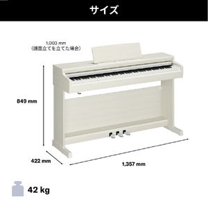 ヤマハ 電子ピアノ ARIUS ホワイトバーチ調仕上げ YDP-166WB-イメージ5