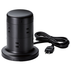 エレコム タワー型電源タップ(8個口・USB-Cポート×2/USB-Aポート×3・2m) 45W ブラック ECT-2120BK エレコム タワー型電源タップ(8個口・USB-Cポート×2/USB-Aポート×3・2m) 45W ブラック ECT-2120BK