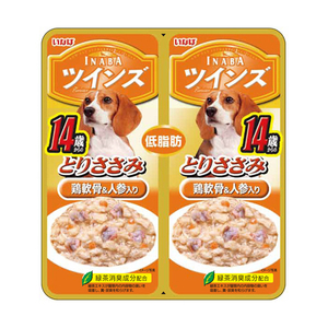 いなばペットフード TW‐06 ツインズ 14歳からのとりささみ 鶏軟骨＆人参入り 80g ﾂｲﾝｽﾞ14ｻｻﾐﾄﾘﾅﾝｺﾂ80G-イメージ1