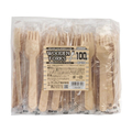 サンナップ 透明袋入 ウッドフォーク15.5cm 100本 FCC7793-FKW100P