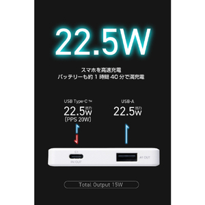 エレコム 半固体モバイルバッテリー(5000mAh/22．5W) ホワイト DE-C85-5000WH-イメージ10