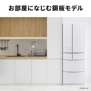 三菱 【フレンチドア】495L 6ドアノンフロン冷蔵庫 JWシリーズ 中だけひろびろ大容量 JWシリーズ シルクウッド MR-JW50N-W-イメージ4