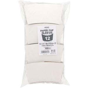 シモジマ ヘイコーペーパーカップスリーブ12オンス用ホワイト 100枚 FC171NJ-004770984-イメージ4