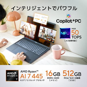 ASUS ASUS Vivobook 16 (M1607GA) e angle select ASUS Vivobook 16 クワイエットブルー M1607GA-AI7165WSBUE6-イメージ3