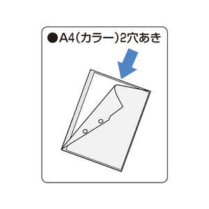 コクヨ カラークリヤーホルダー A4タテ 2穴 緑 5枚 F818099-ﾌ-750G-イメージ2