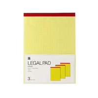 伊東屋タイムバリュー リーガルパッド L 方眼 3冊 イエロー FC575PX-LPLG3