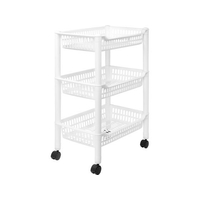 吉川国工業所 ライクイット/ストレージカートバスケット3段 ホワイト FC138SL